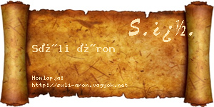 Süli Áron névjegykártya